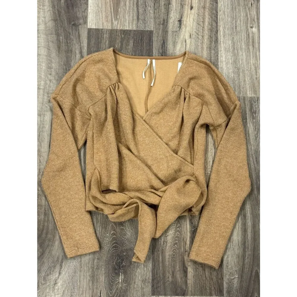 NEW Anthropologie Wrap Sweater Long Sleeve Tan Women’s Small